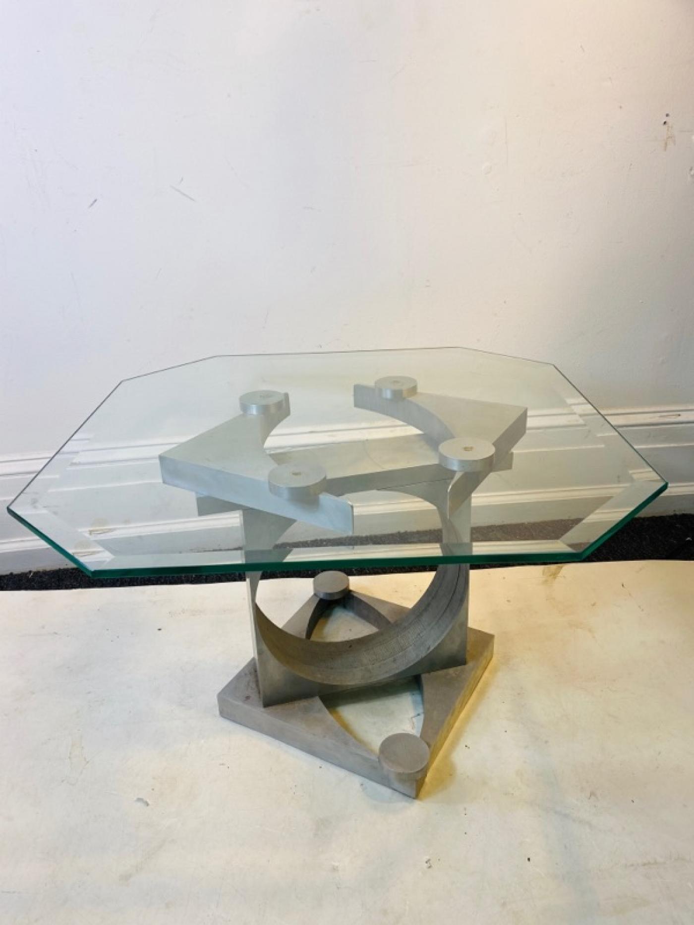 MODERNIST SCULPTURAL METAL CUT OUT TABLE