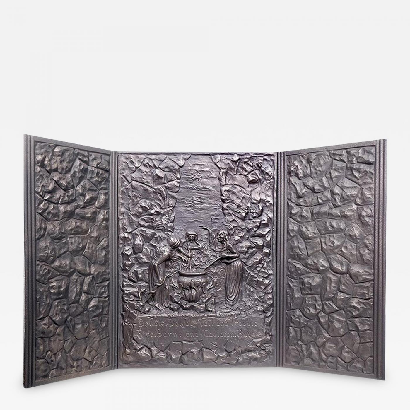 Macbeth Three Witch Cast Iron Stove Back Plates Rare Find