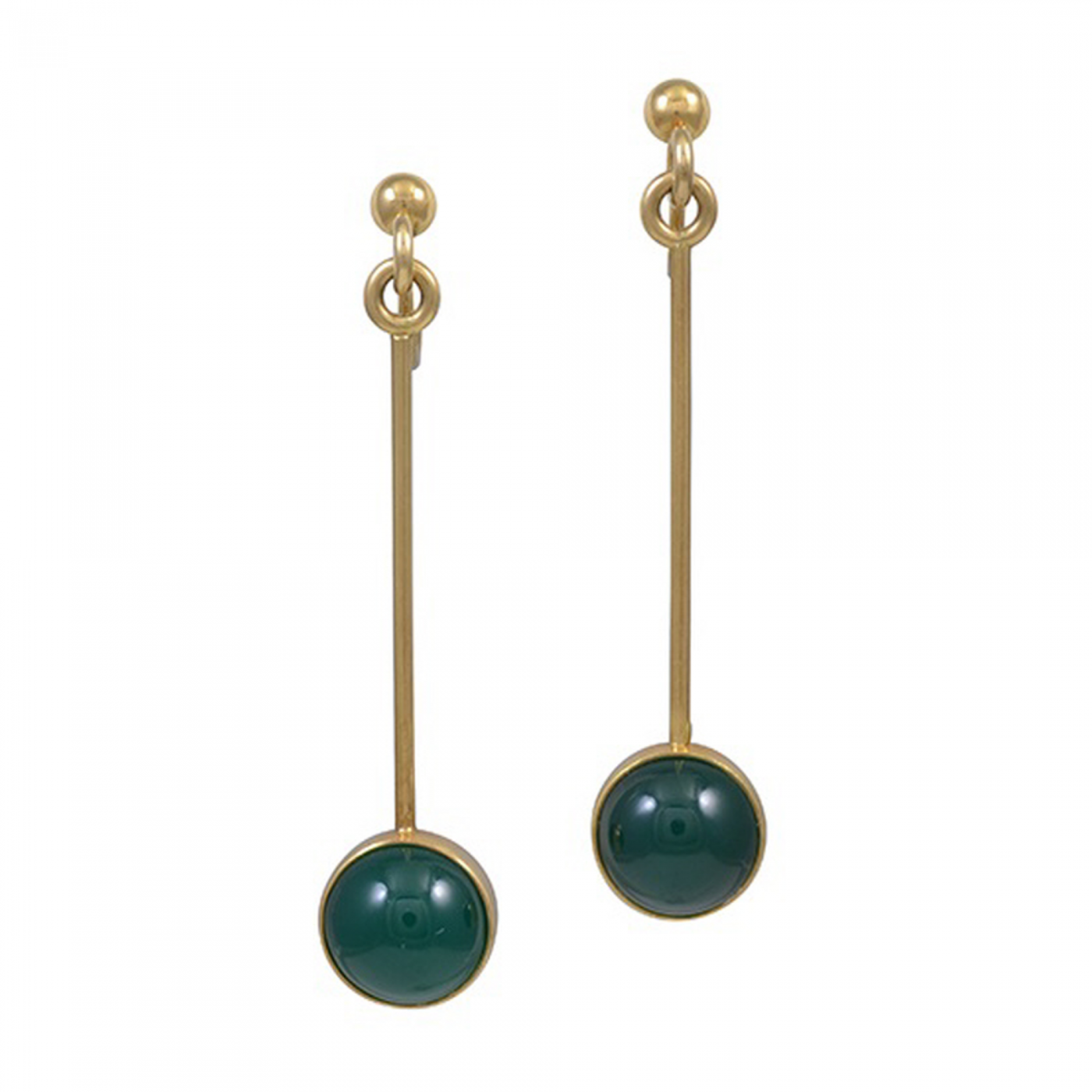 Magnus Stephensen - Georg Jensen 18kt Gold Earrings with Green Agate, M ...