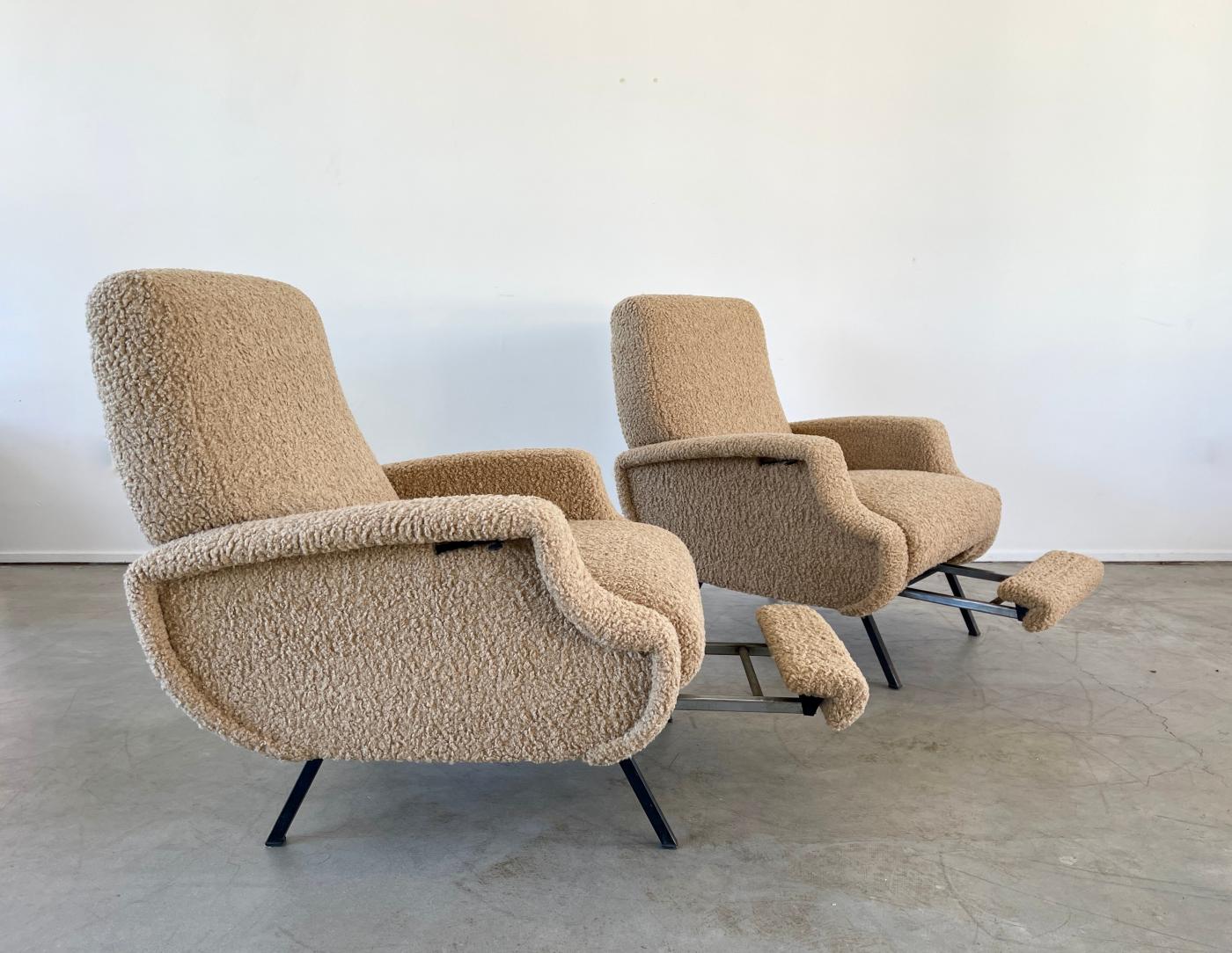 Marco Zanuso ITALIAN RECLINING LOUNGE CHAIRS