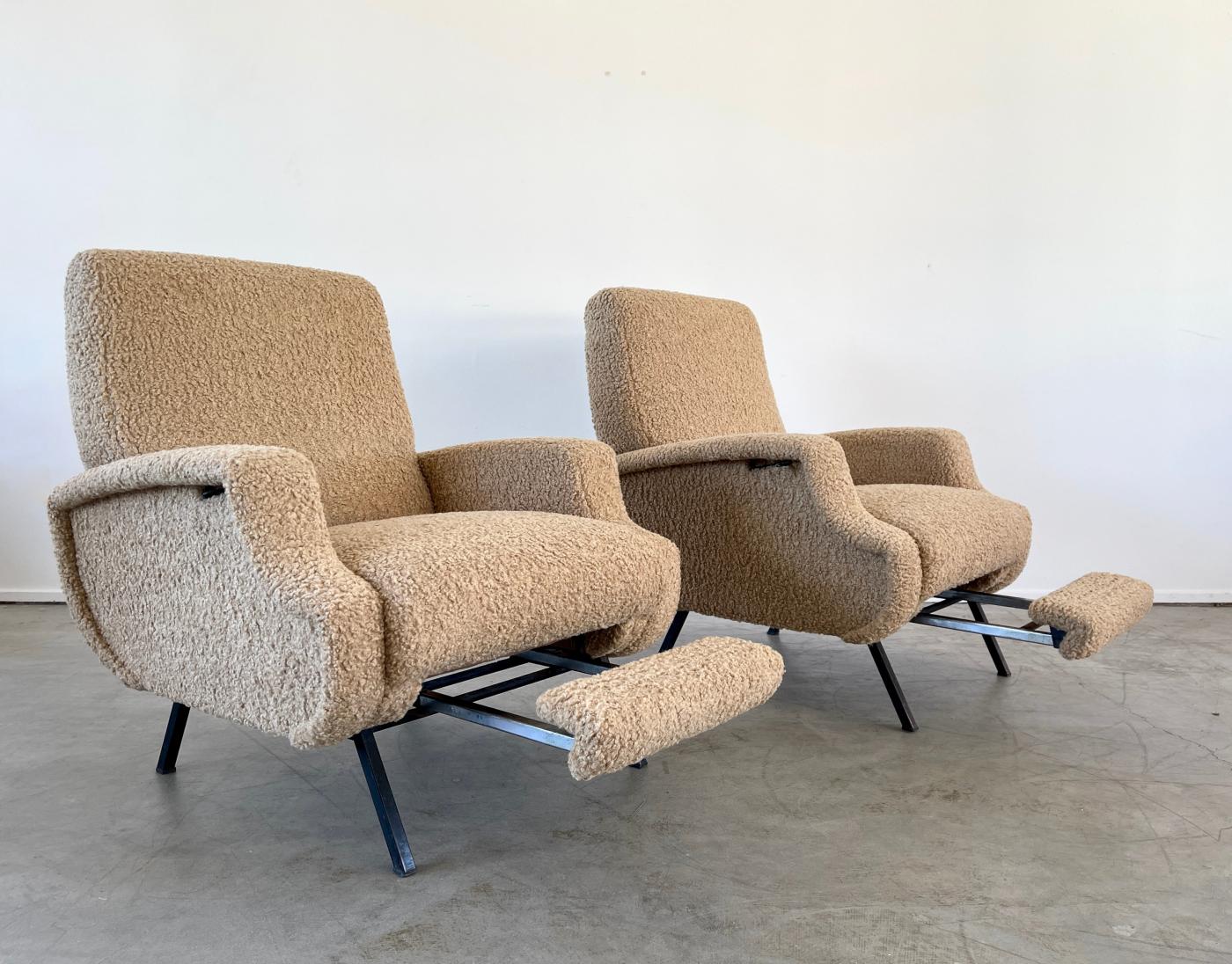 Marco Zanuso ITALIAN RECLINING LOUNGE CHAIRS