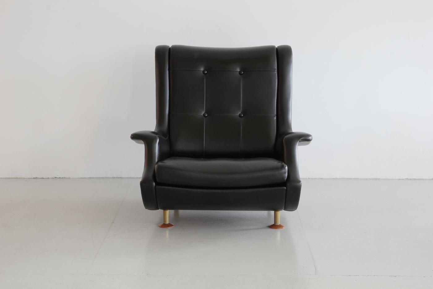 Marco Zanuso MARCO ZANUSO BLACK LEATHER REGENT CHAIR