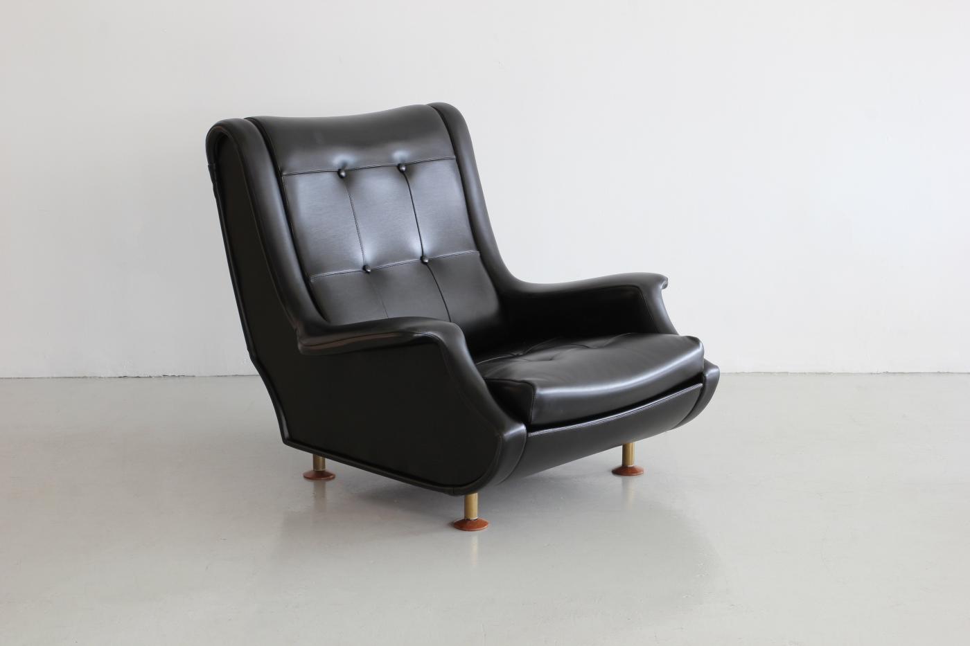 Marco Zanuso MARCO ZANUSO BLACK LEATHER REGENT CHAIR