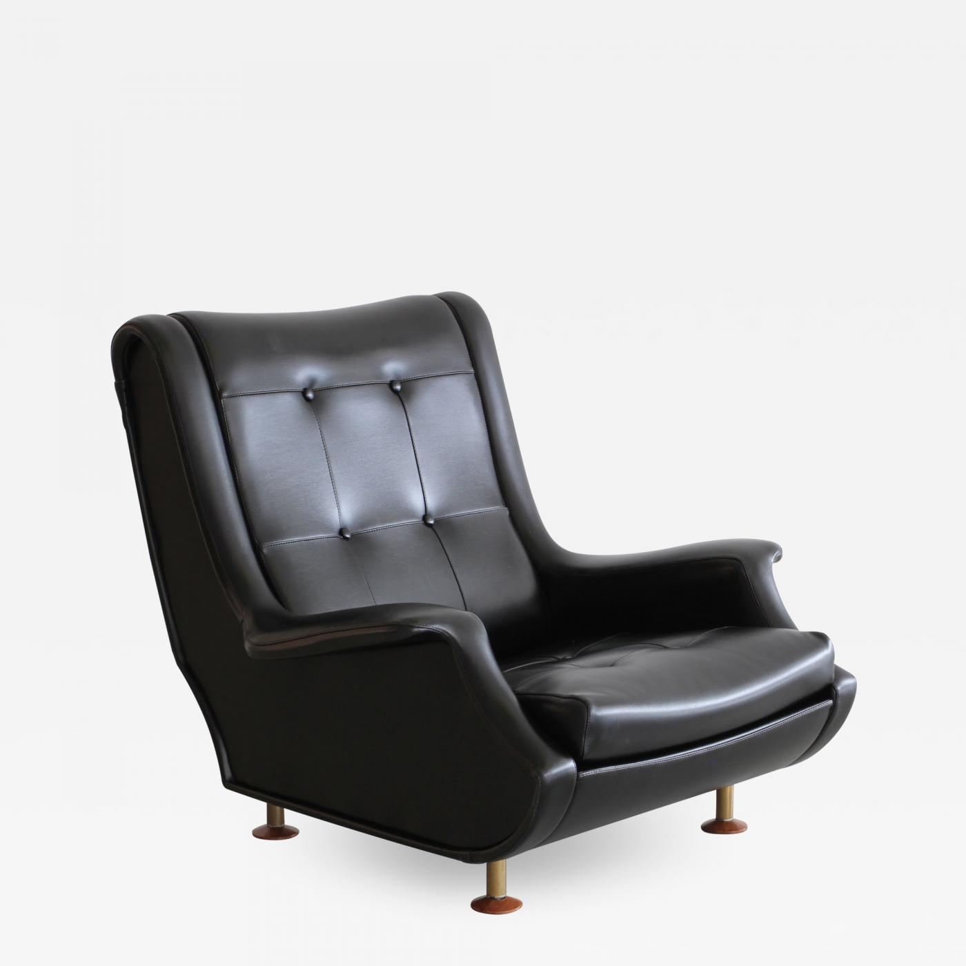 Marco Zanuso MARCO ZANUSO BLACK LEATHER REGENT CHAIR