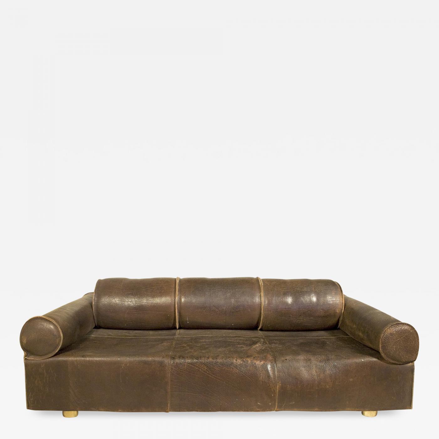 Marzio C Leather Sofa Circa 1970 Italy