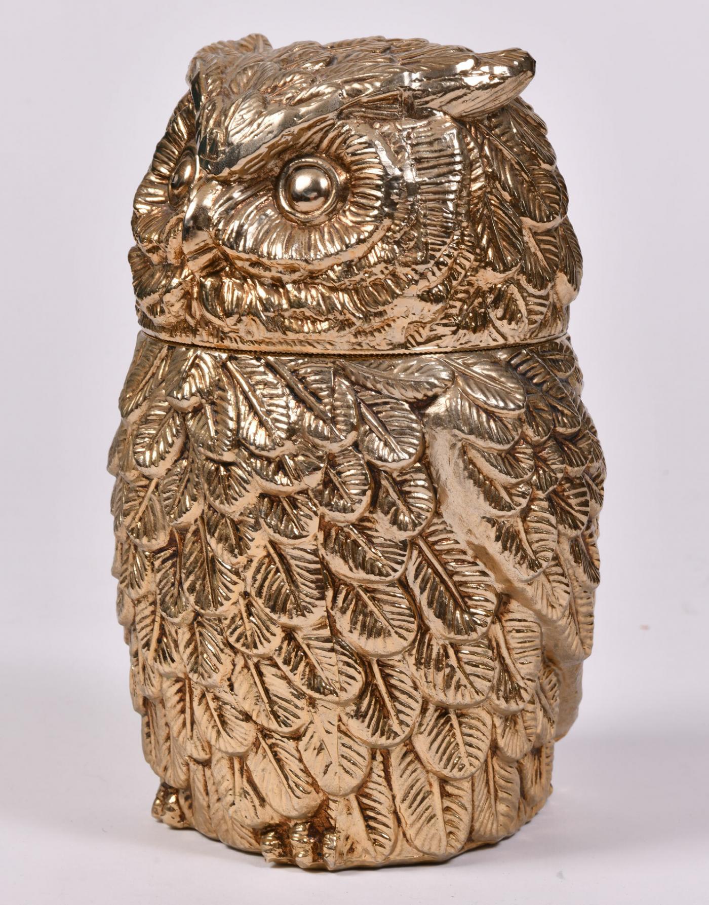 Mauro Manetti - Italian 1970s gold 'Owl' ice bucket by Mauro Manetti