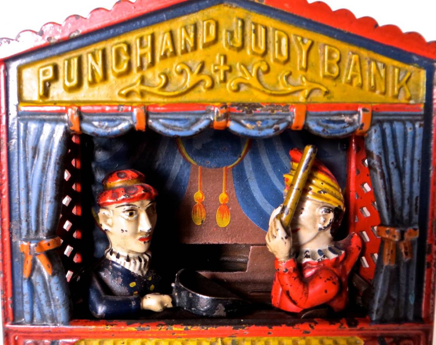 Mechanical Bank "Punch and Judy" Large Letter Variation, Circa 1884