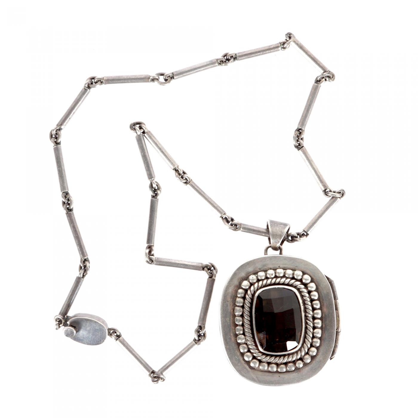Antonio Pineda - Mexican Modernist Silver Necklace from Taxco by