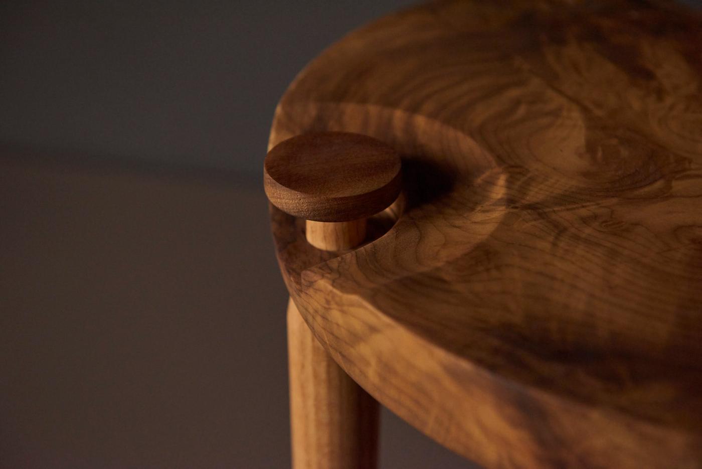 Michael Rozell - Pair of Side Tables in White Oak Burl Top by Michael ...
