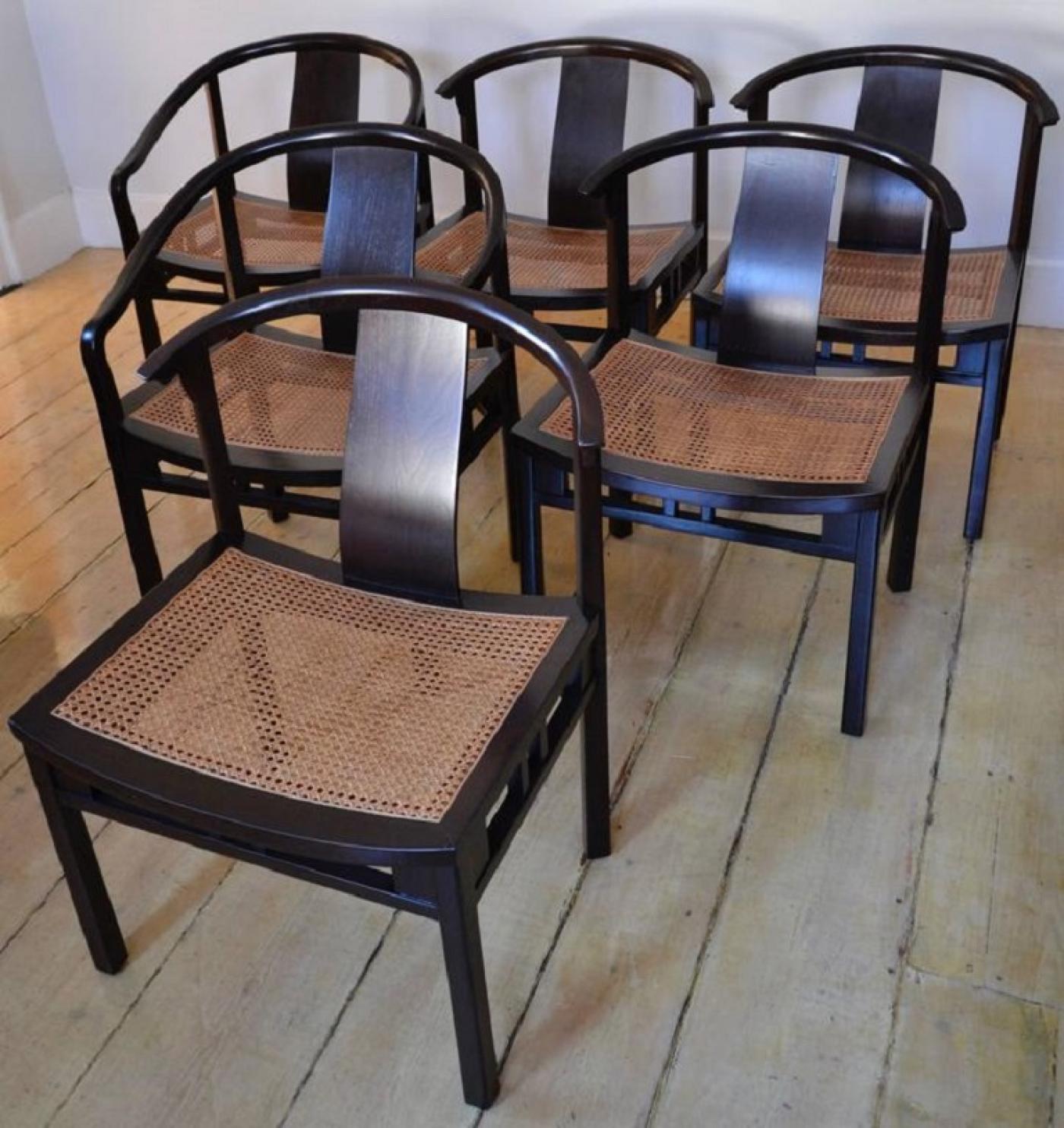 Michael Taylor Michael Taylor Six Caned Dining Chairs for Baker
