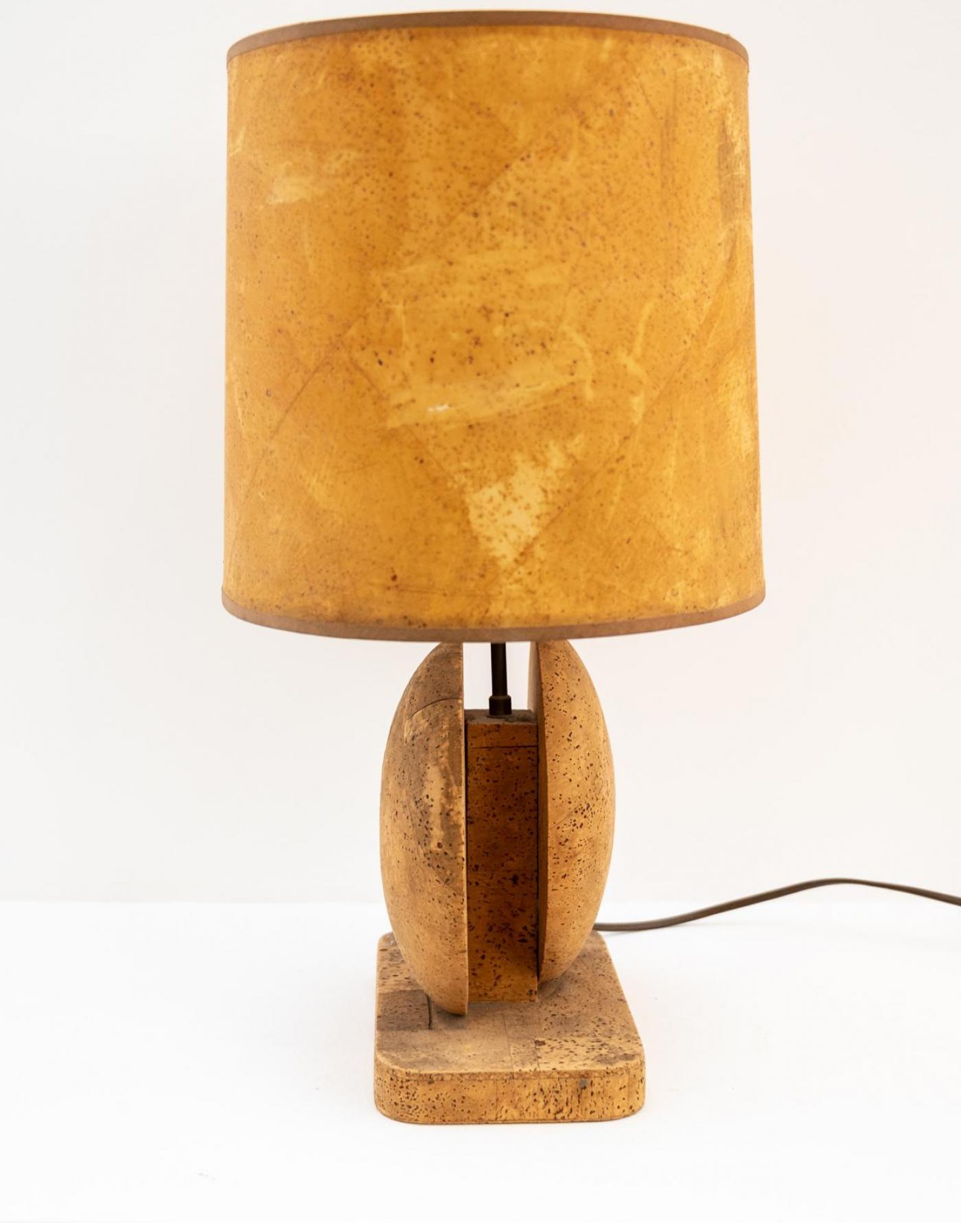 Mid Century Cork Table Lamp