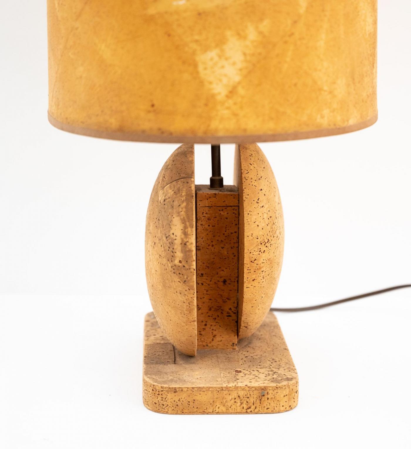 Mid Century Cork Table Lamp