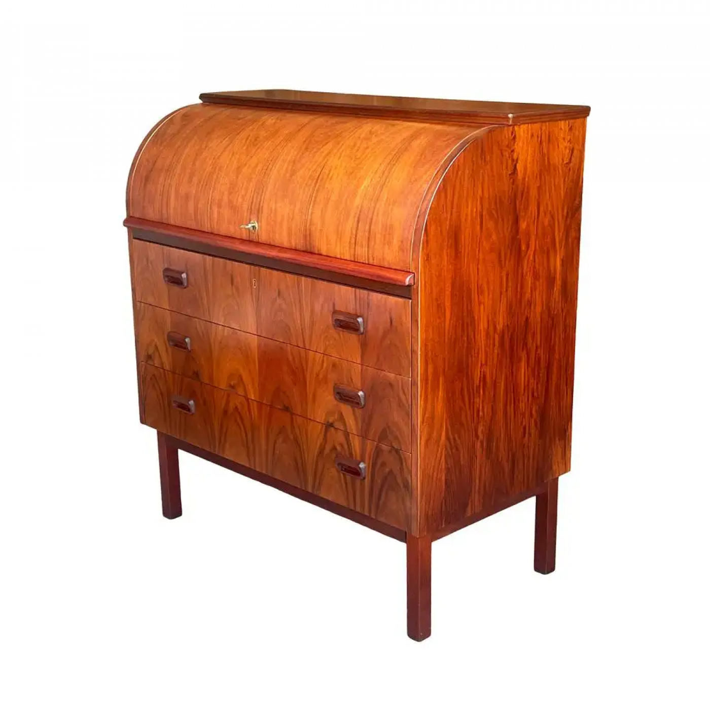 Mid Century Danish Modern Roll Top Desk or Dresser in Rosewood