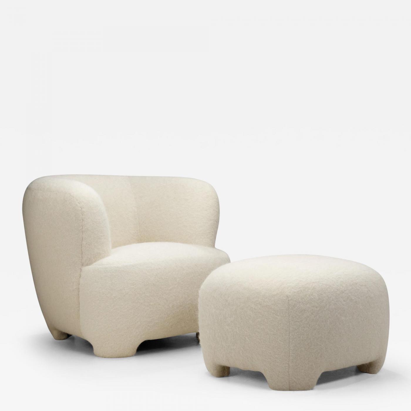 European chair and online ottoman