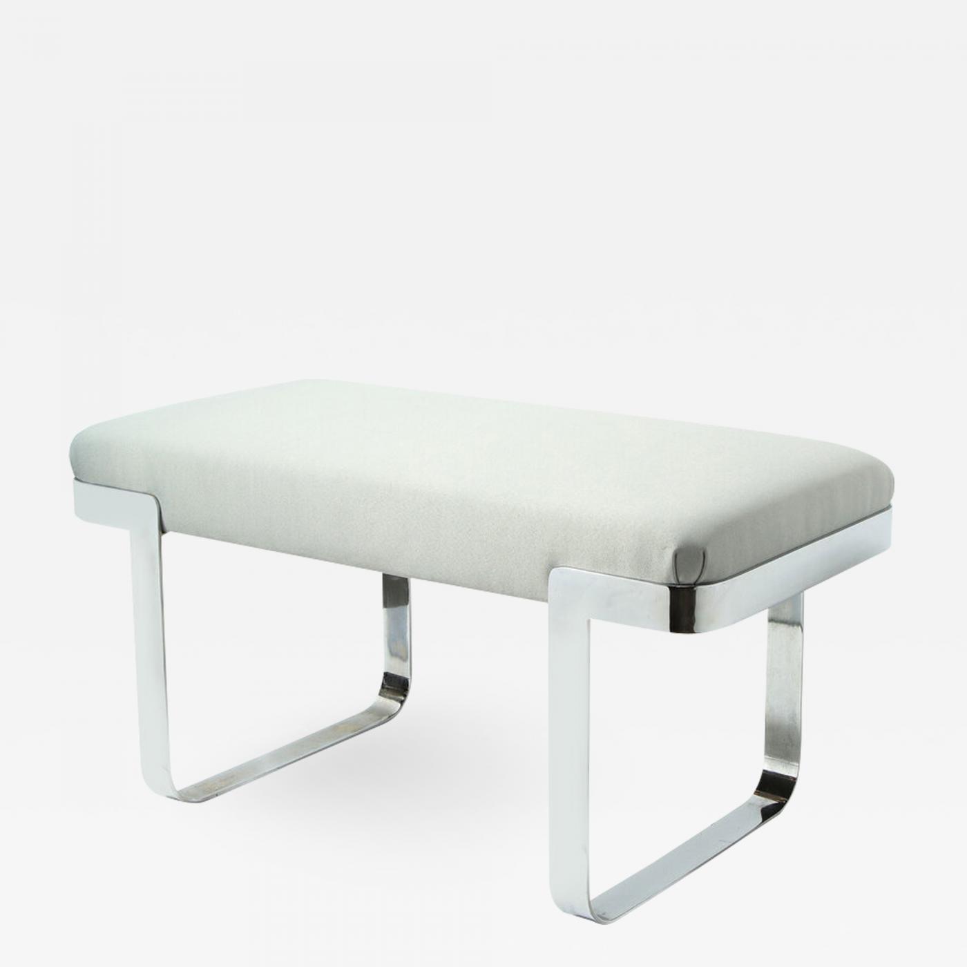 A Pair of Chrome Modernist Benches A Pair of Chrome Modernist Benches