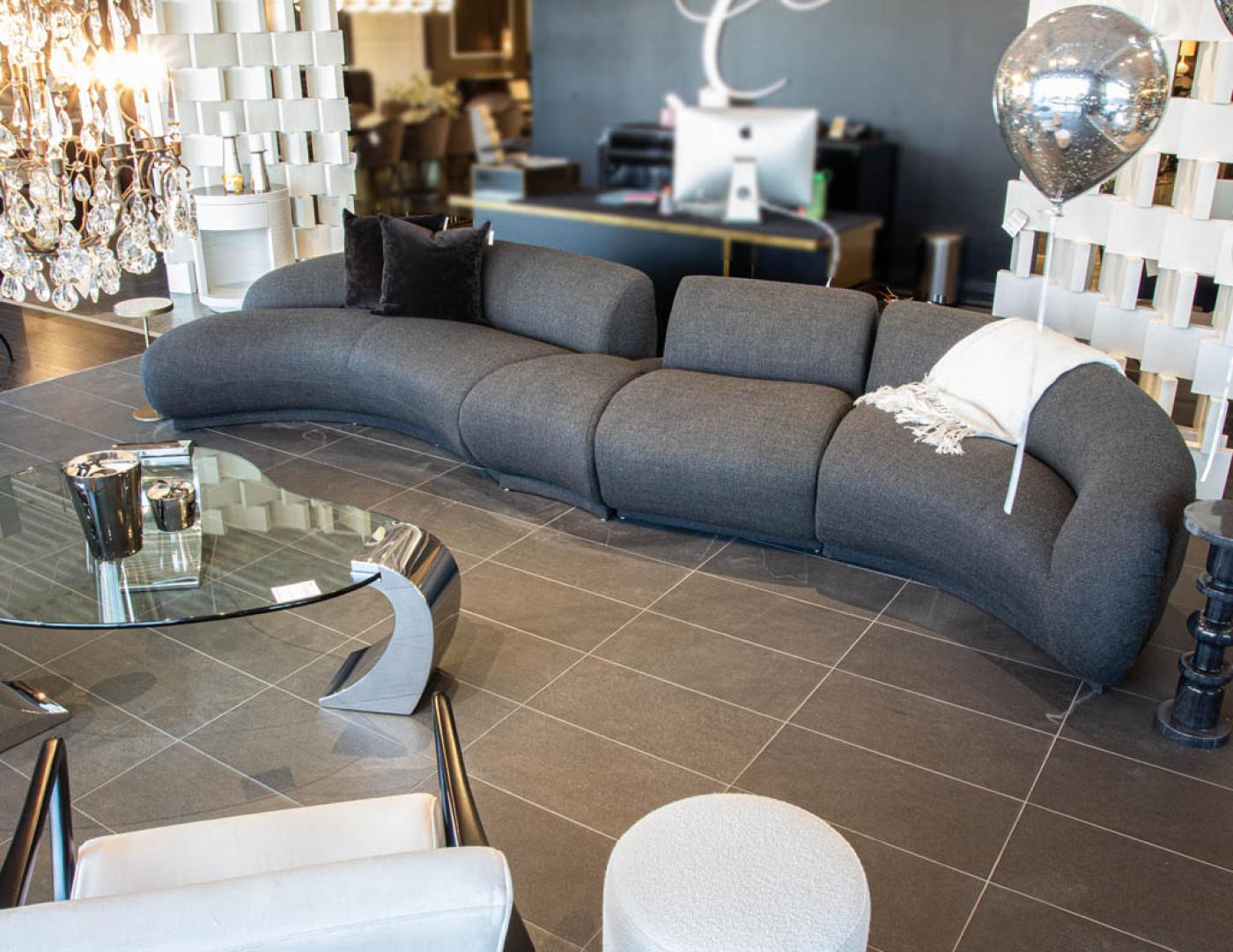 MidCentury Modern Curved Sectional Sofa 4 PC