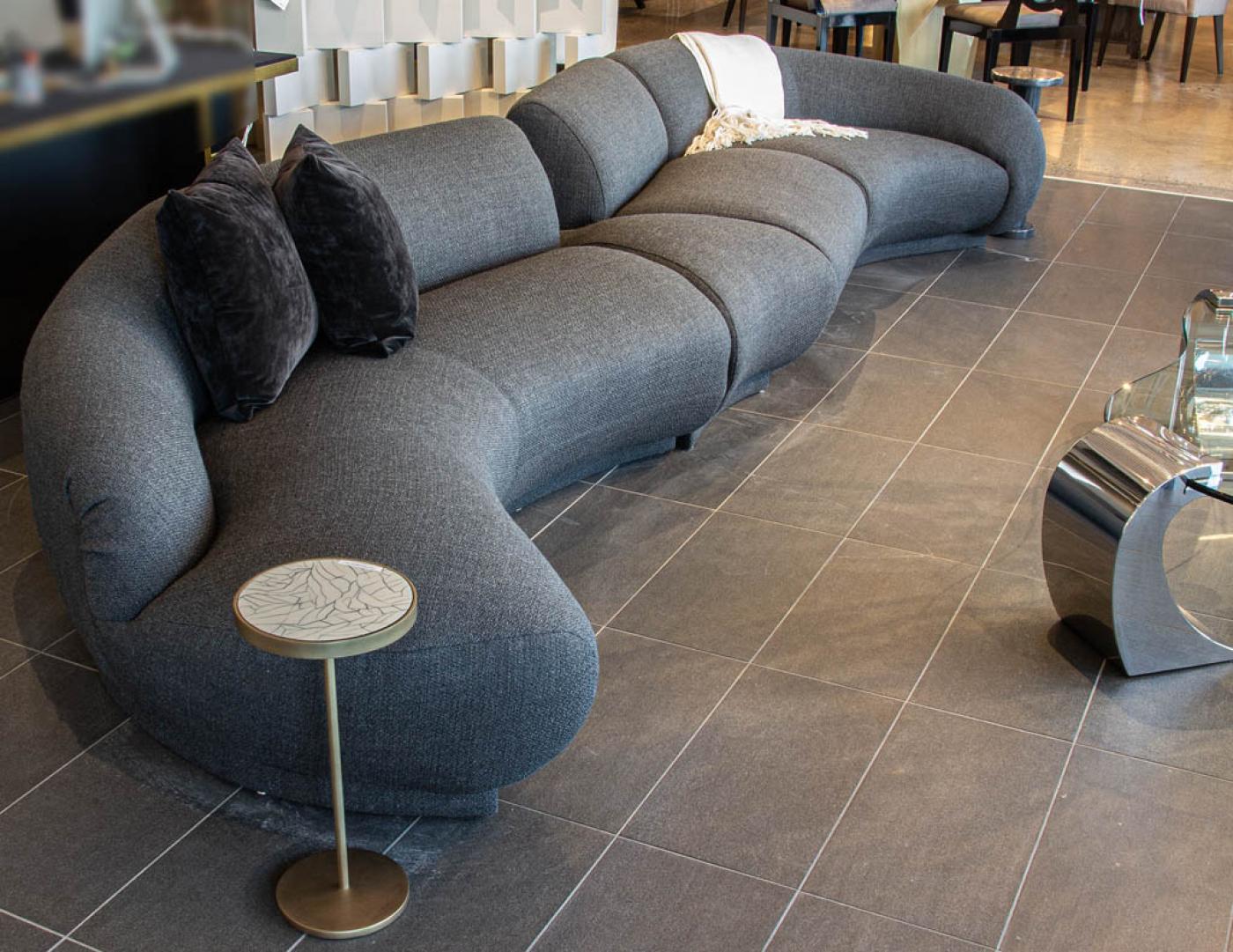 MidCentury Modern Curved Sectional Sofa 4 PC