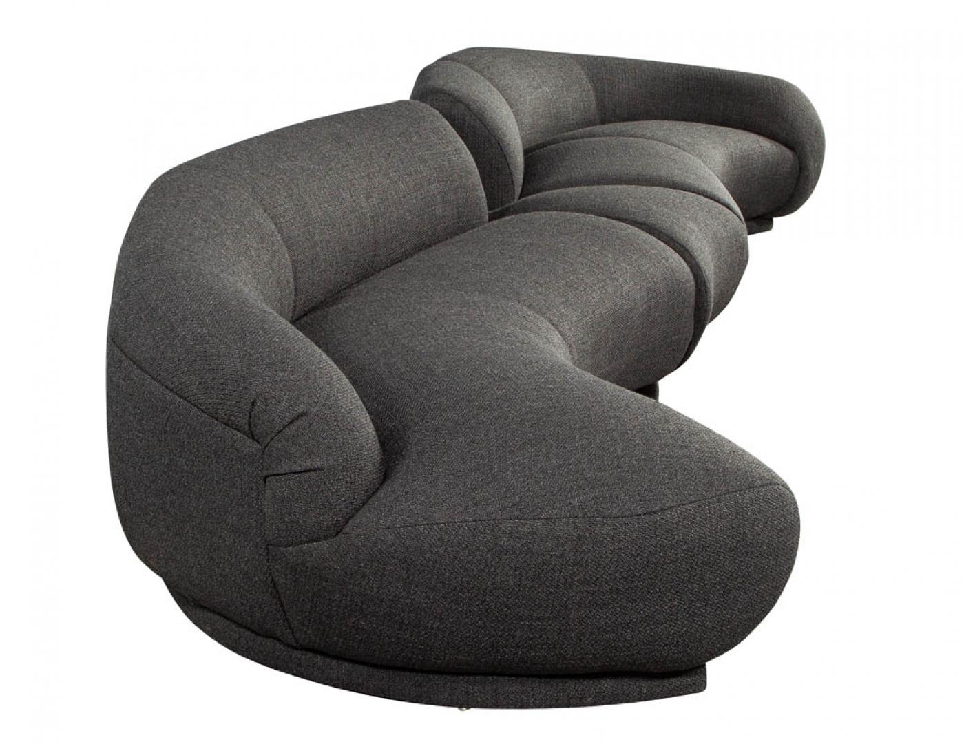 MidCentury Modern Curved Sectional Sofa 4 PC