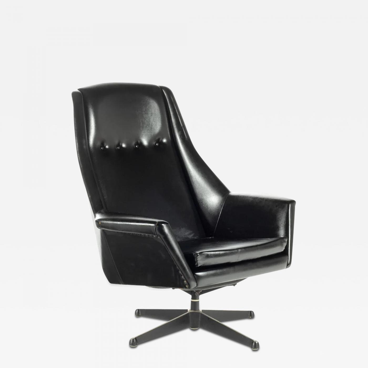 Mid Century Modern High back Swivel Lounge Chair, Sweden
