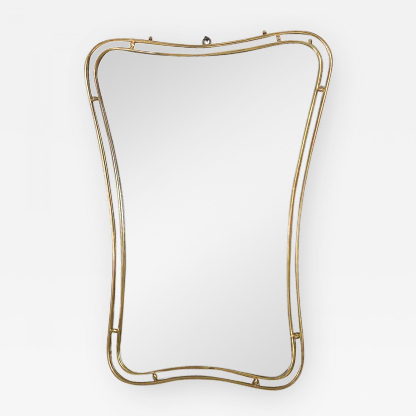 Mid Century Modern Italian Brass Mirror