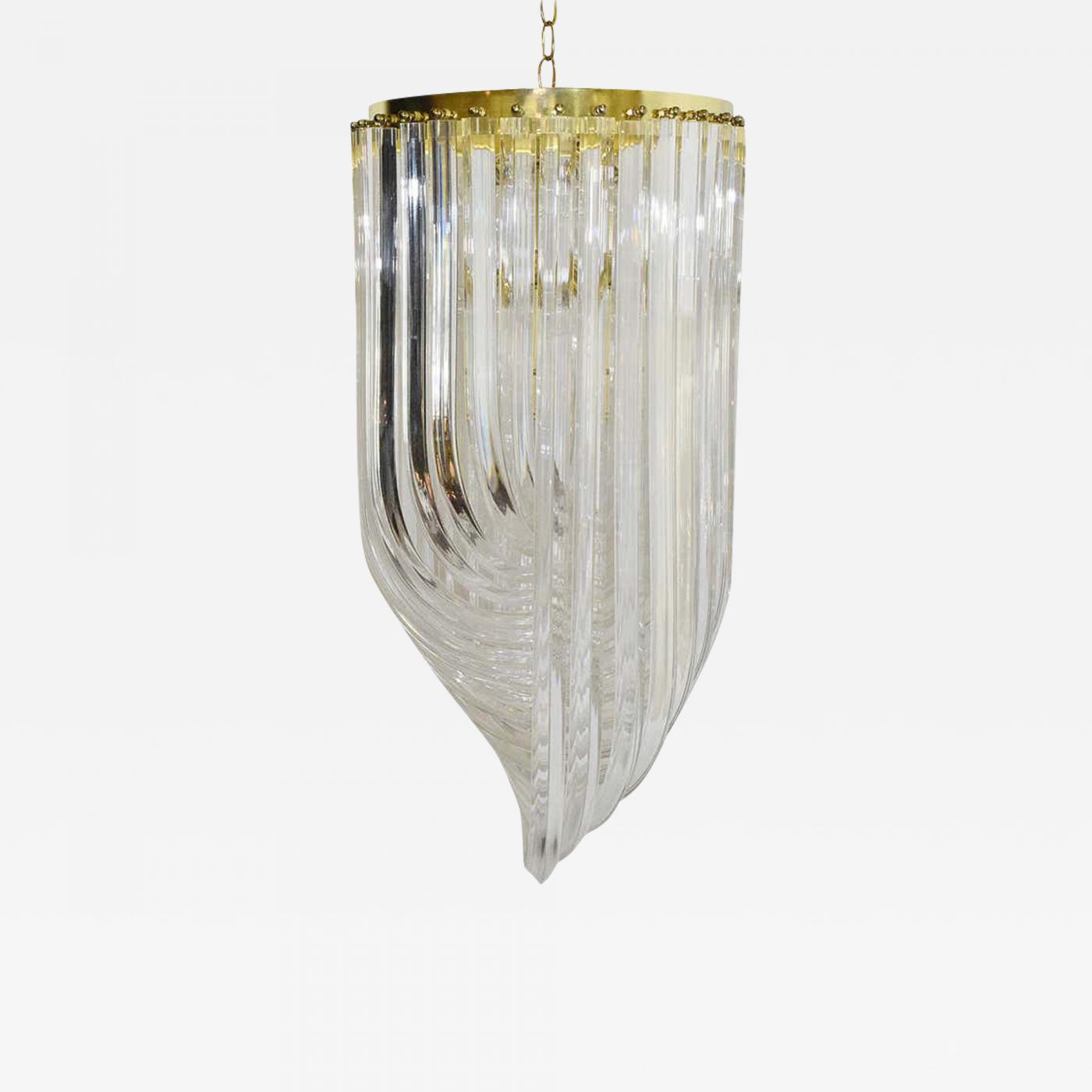 Mid-Century Modern Lucite Loop Chandelier