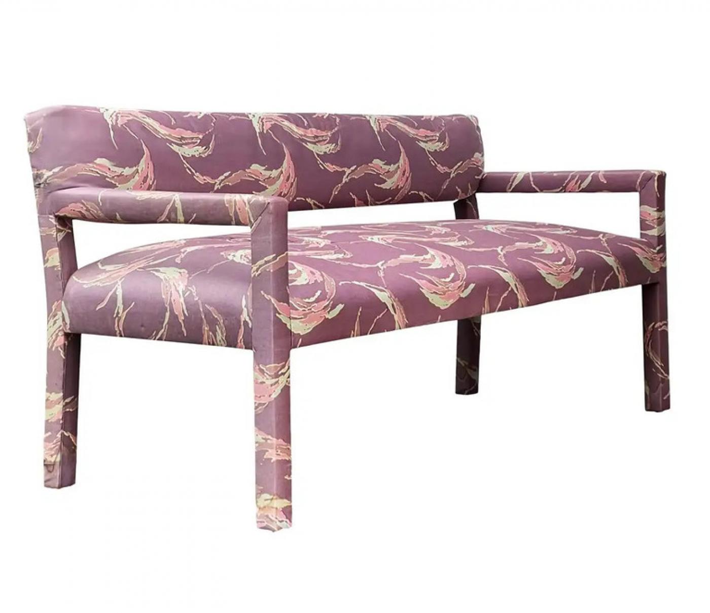 Mid Century Modern Parsons Settee, Sofa or Bench, circa 1970s