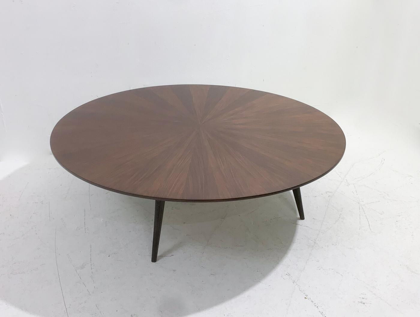 Mid Century Modern Round Wooden Coffee Table