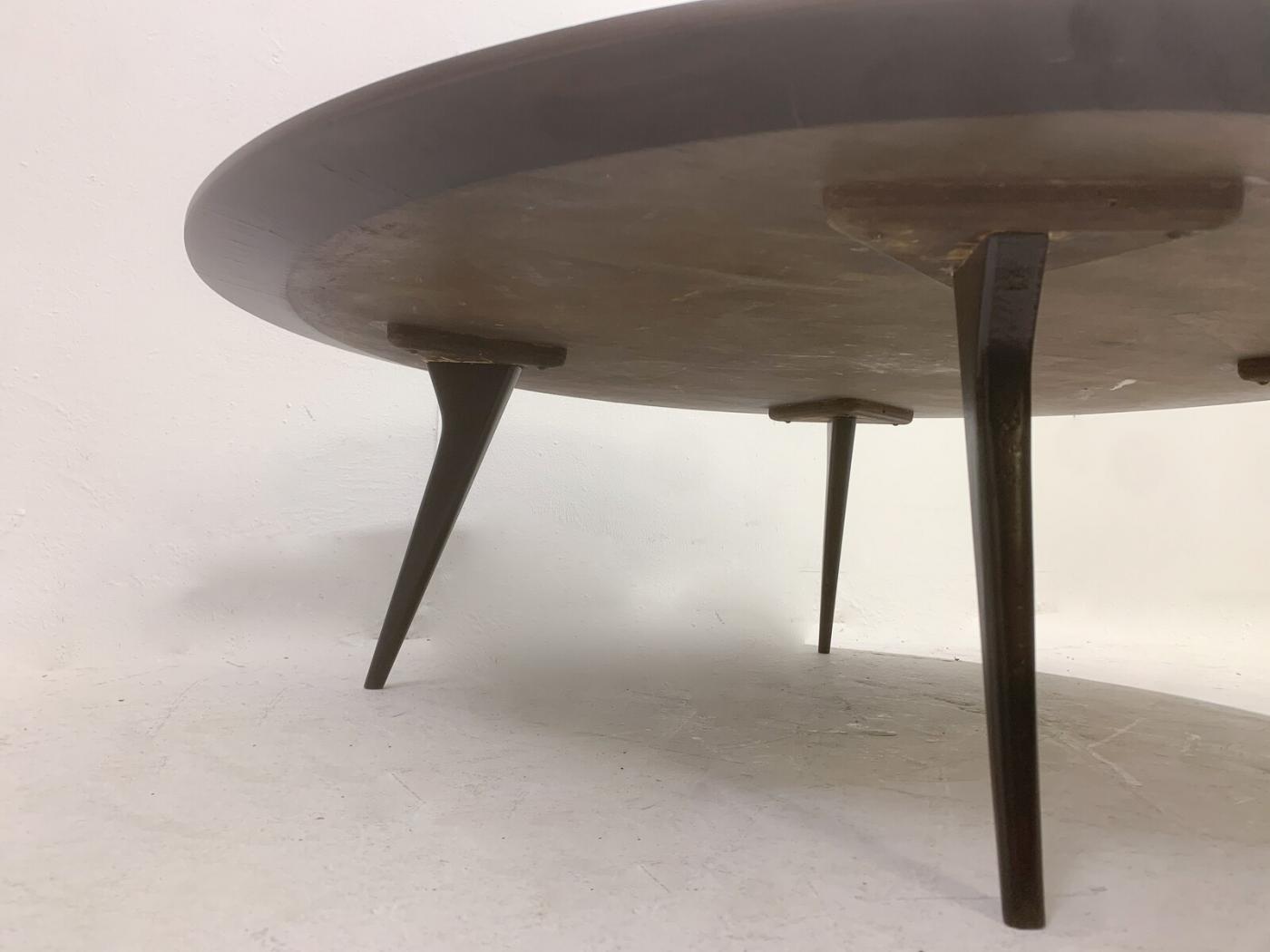 Mid Century Modern Round Wooden Coffee Table