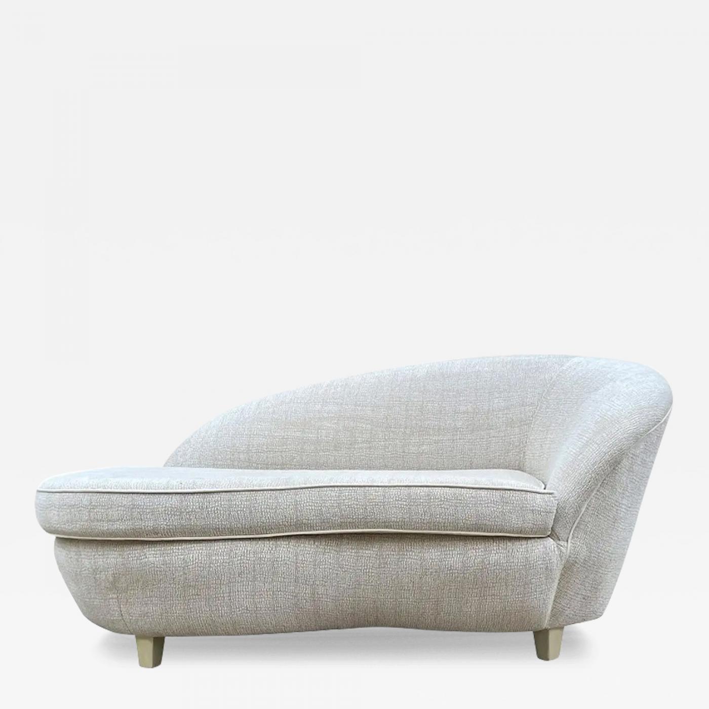 Mid Century Post Modern Kidney Shaped Chaise Lounge or Petite