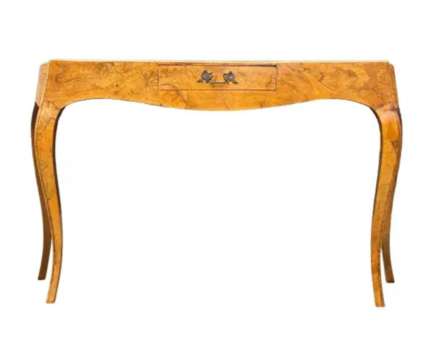 Mid Century Transitional Modern Italian Burl Console Table, Desk or ...