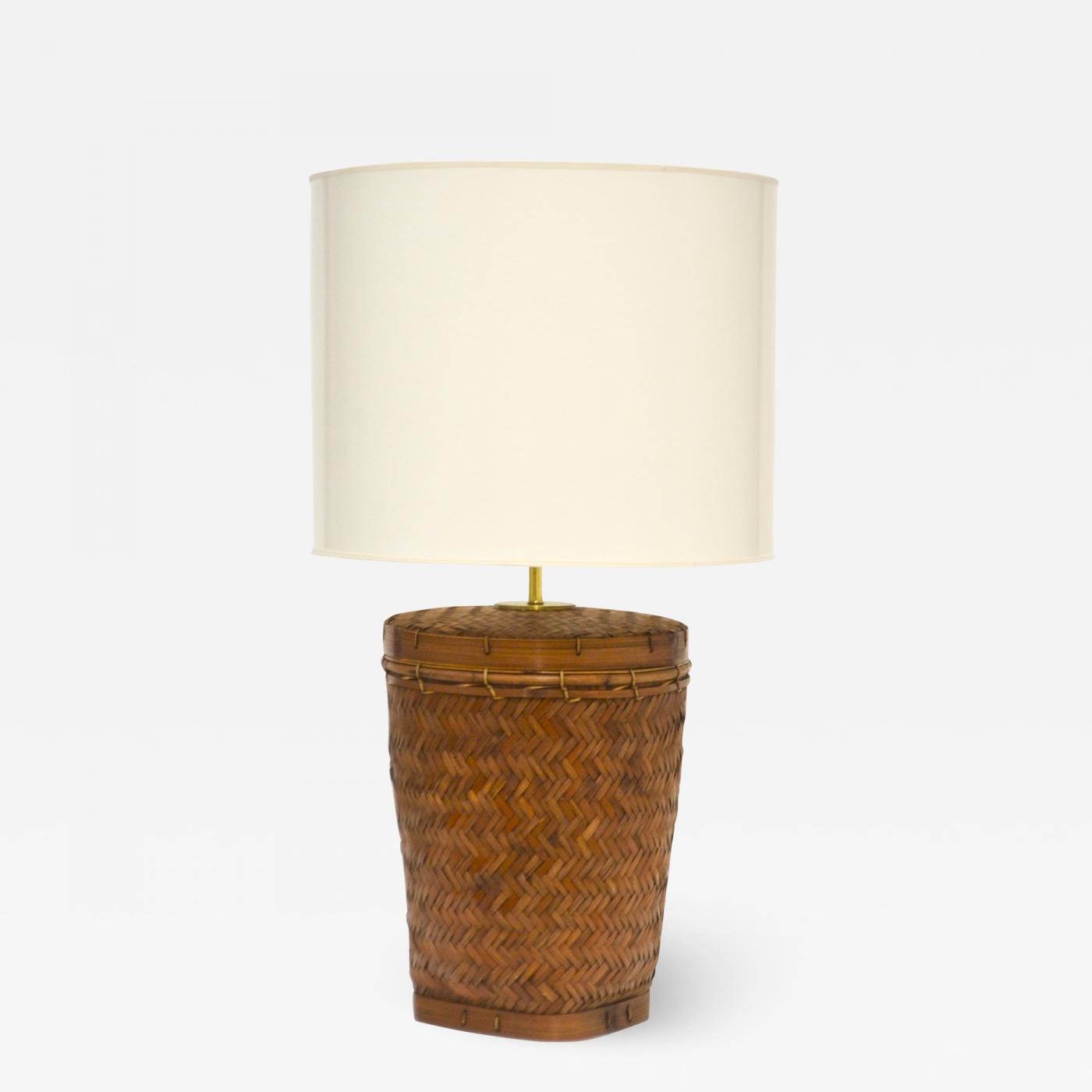 wicker basket table lamp