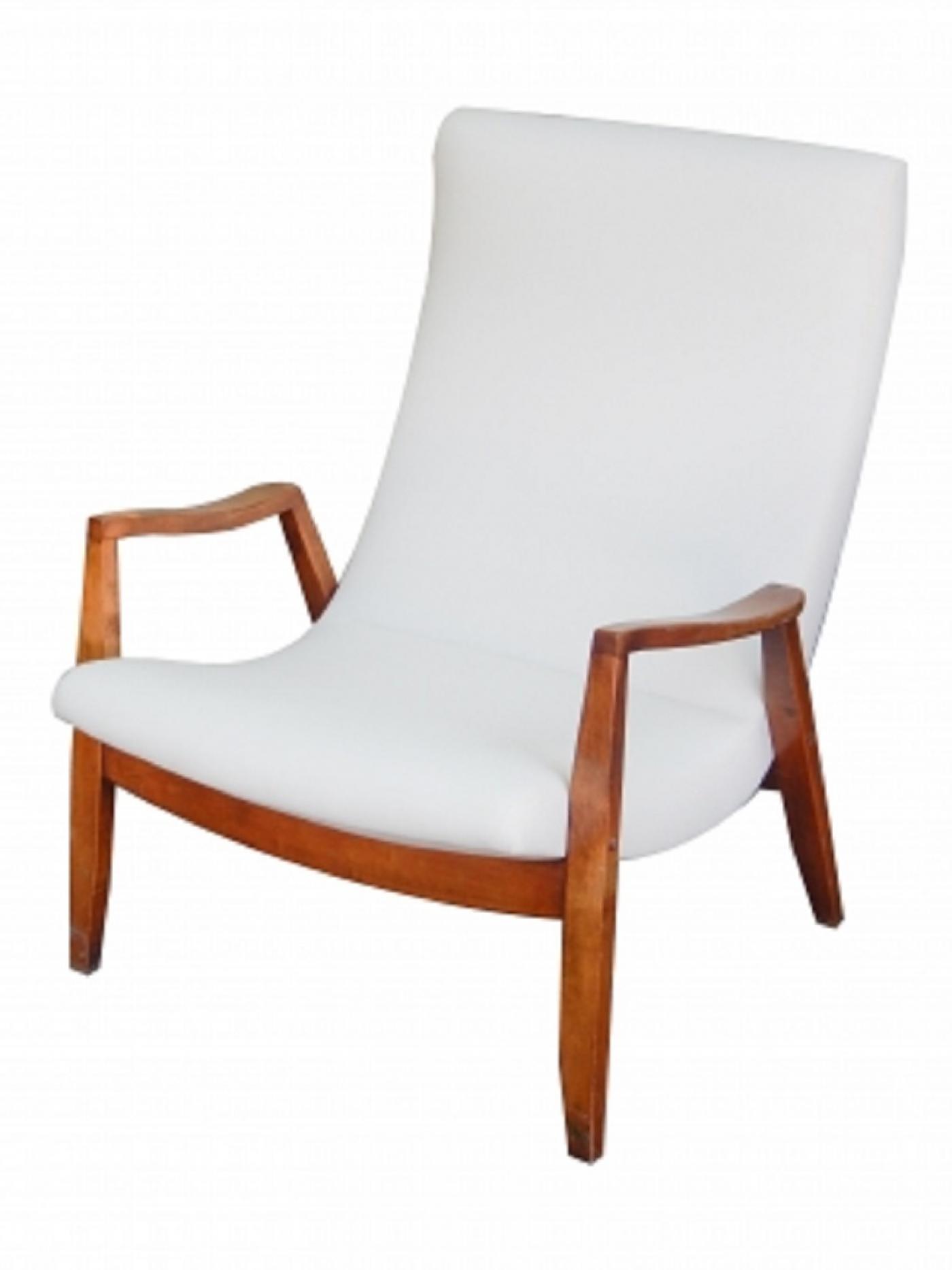 Mid-century lounge chair with ottoman