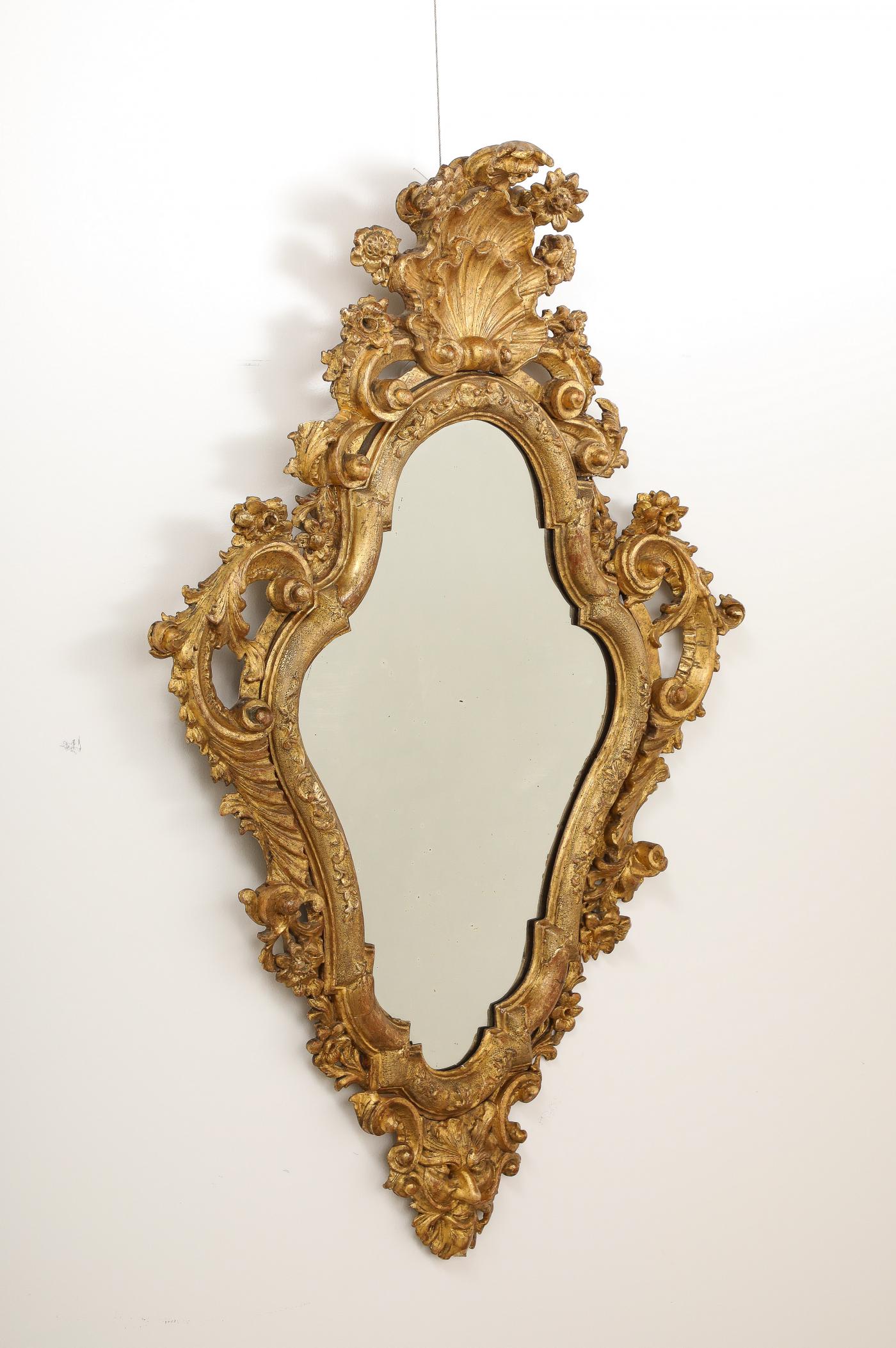 Milanese Rococo Period Carved and Gilded Mirror, Italy, circa 1750
