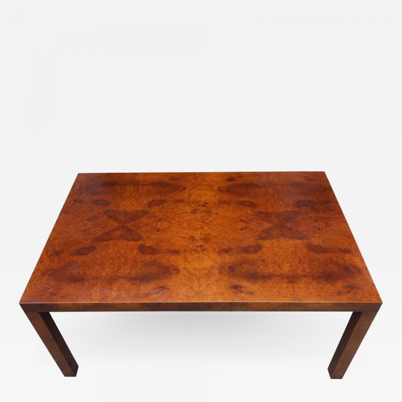 Milo Baughman Midcentury Milo Baughman Burl Wood Coffee Table