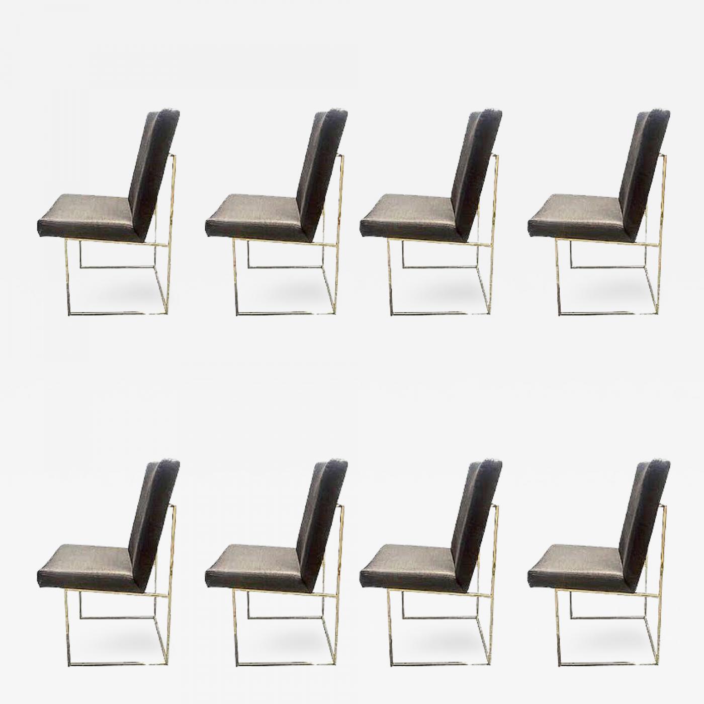 milo baughman brass dining chairs