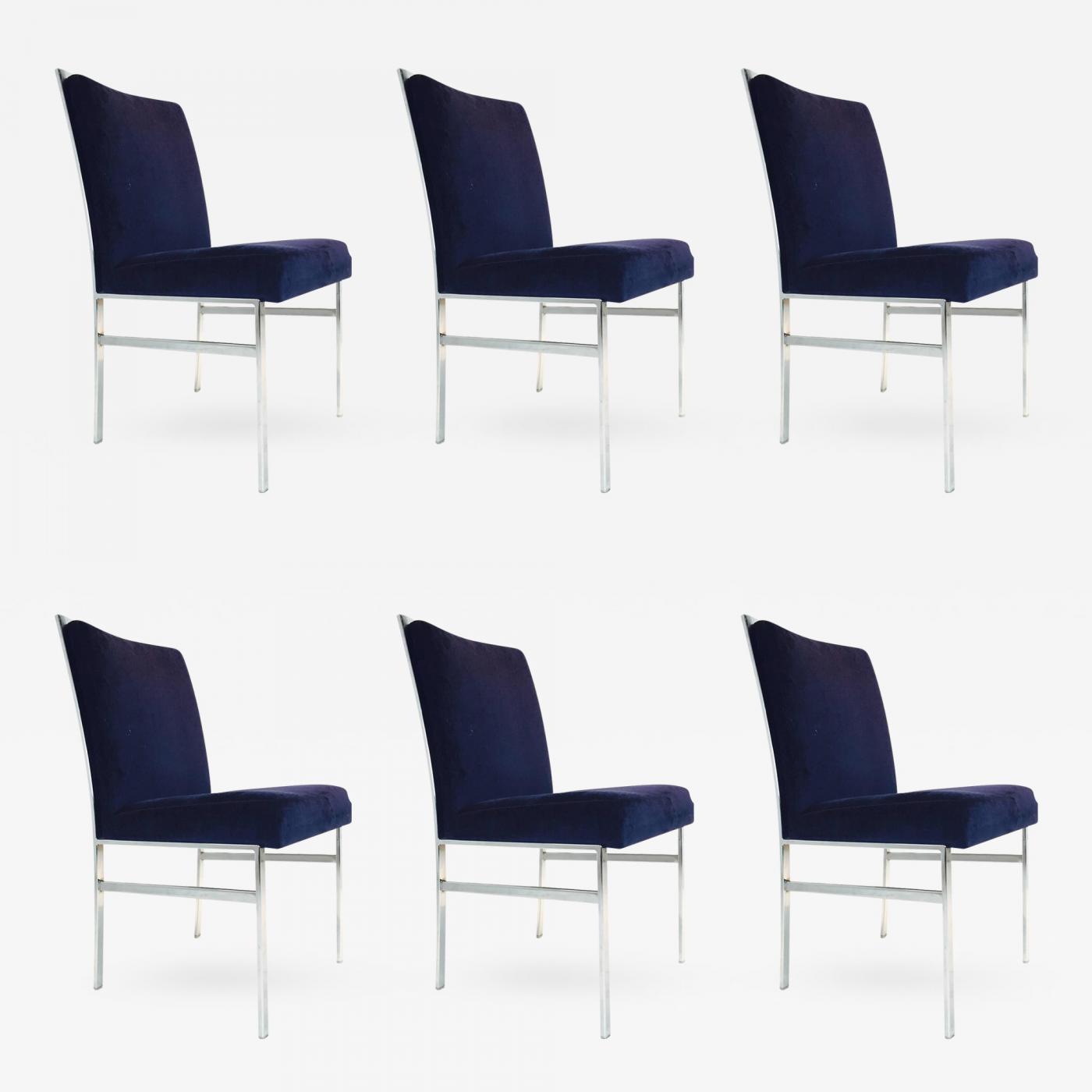 Set Of Six Pierre Cardin Dining Chairs In The Style Milo Baughman Set Of Six Pierre Cardin Dining Chairs In The Style Milo Baughman