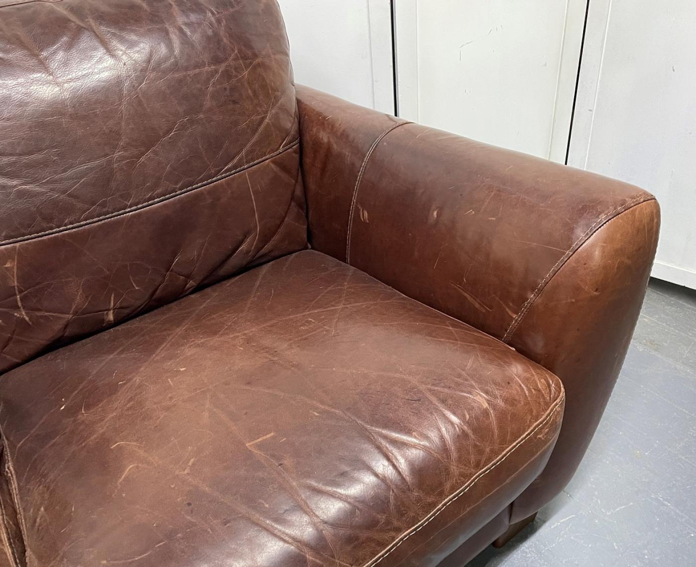 modern distressed leather sofa