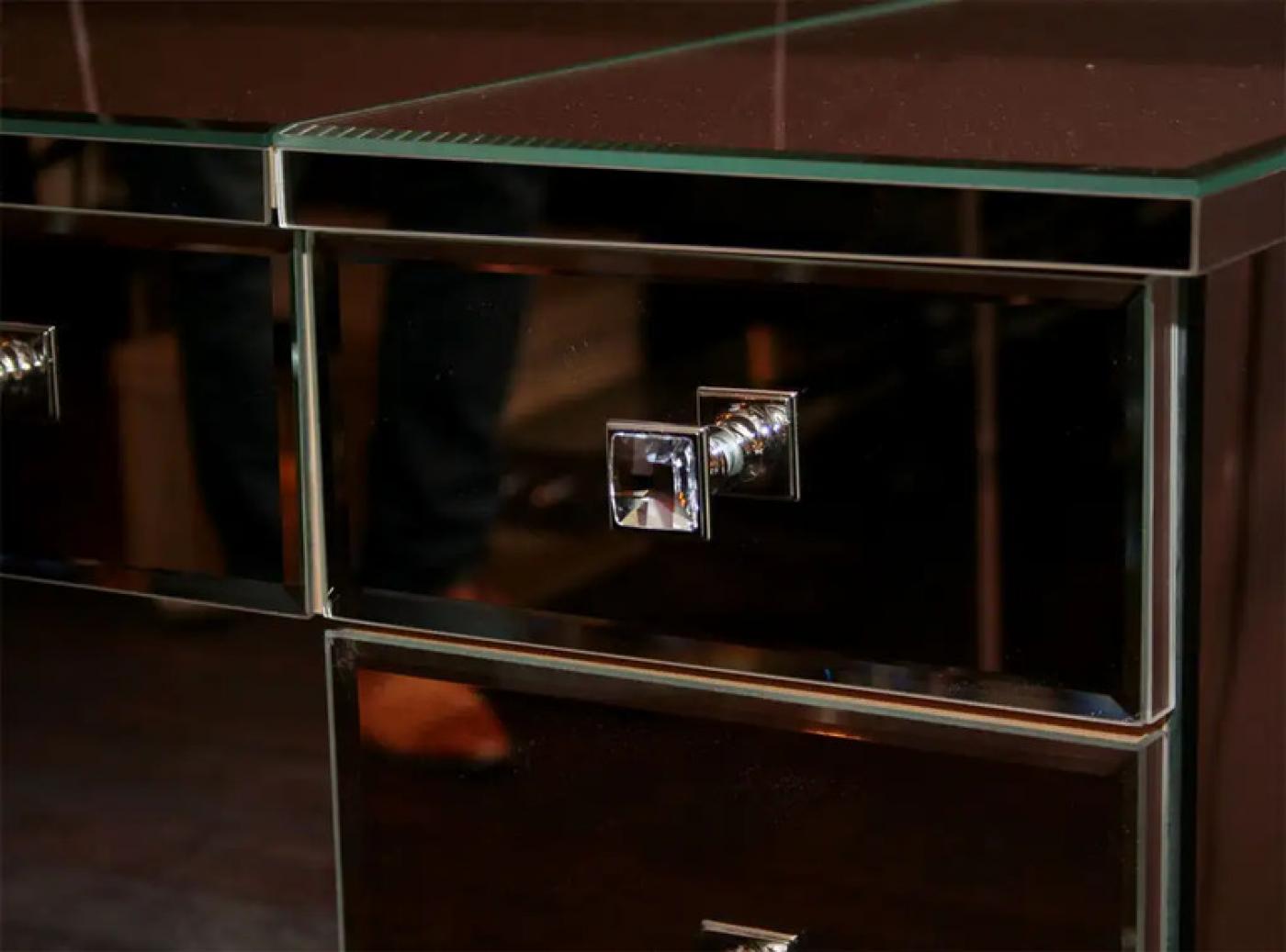 Modern FlipTop Mirrored Vanity Desk