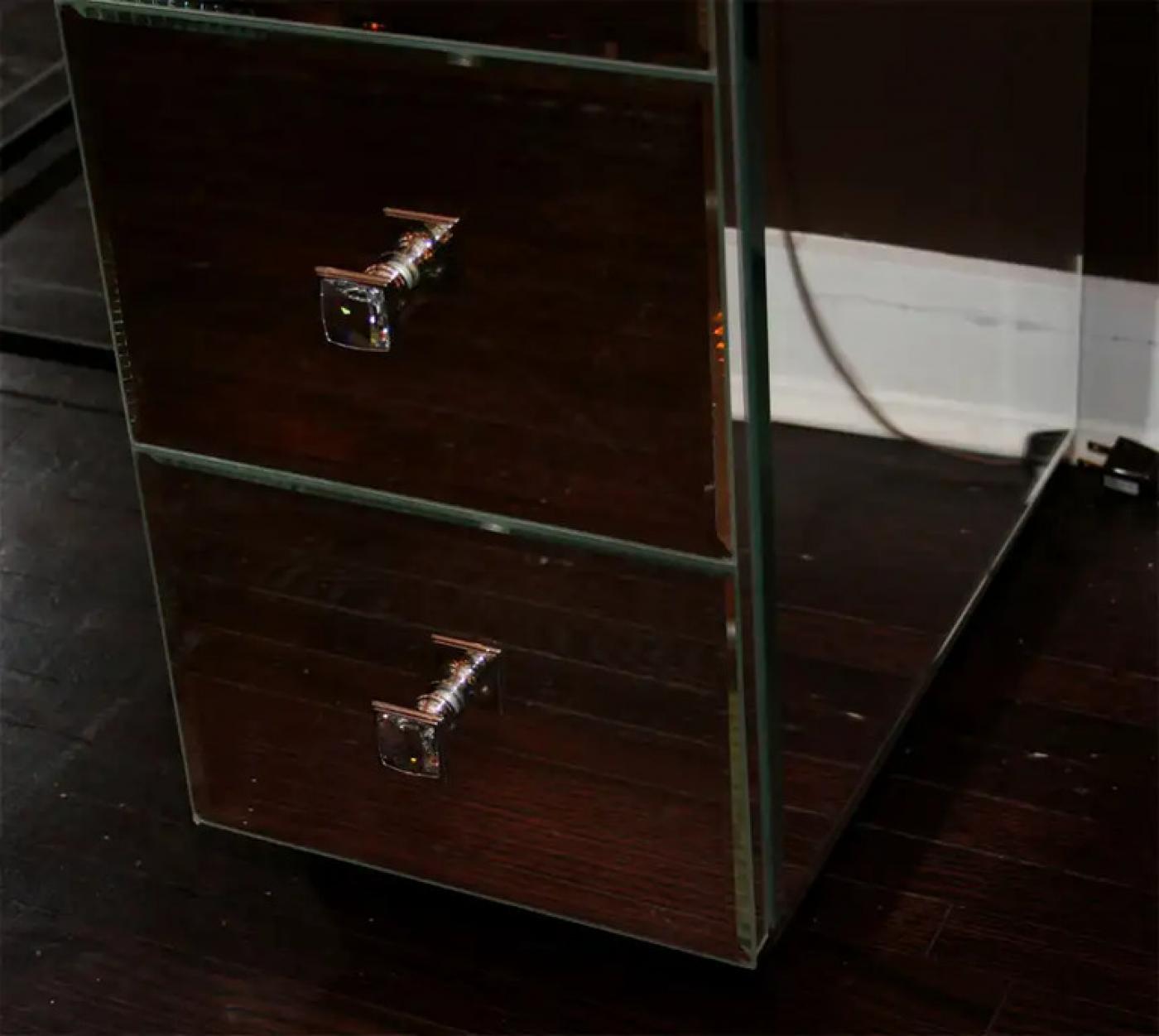 Modern FlipTop Mirrored Vanity Desk
