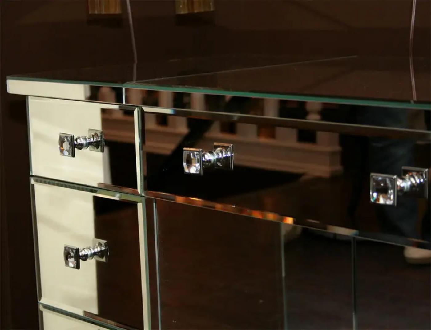 Modern FlipTop Mirrored Vanity Desk