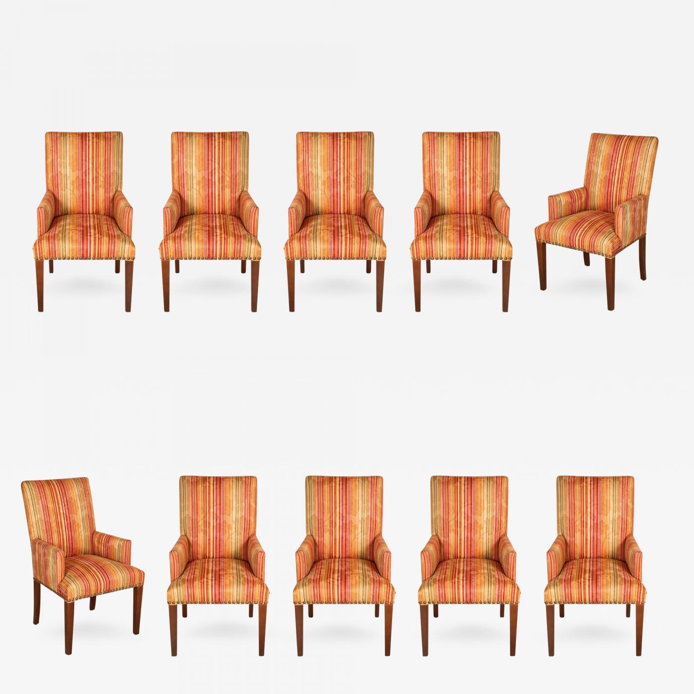 Moroccan Bohemian Style Set Of Ten Dining Chairs
