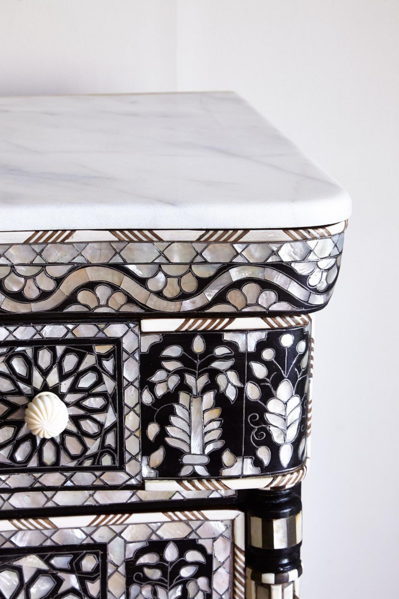 Mother-of-Pearl Chest of Five Drawers