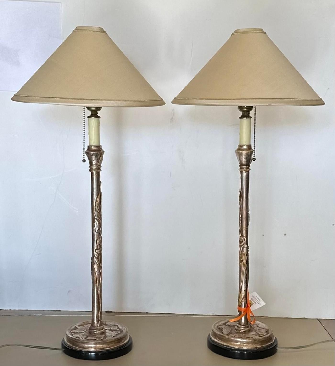 Nancy Corzine - Nancy Corzine White Gold Italian Giltwood Candlestick ...