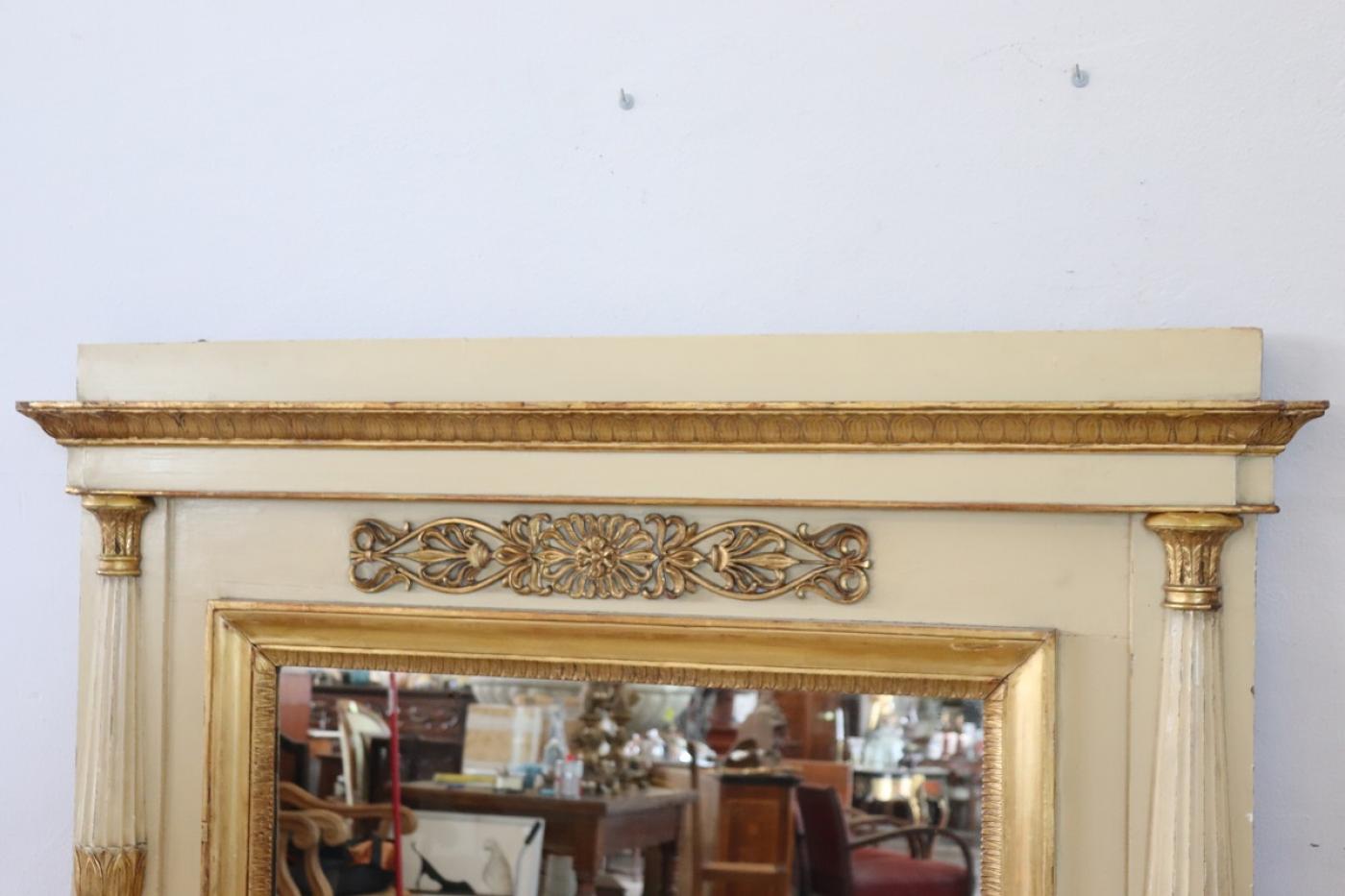Neoclassical Antique Large Wall Mirror