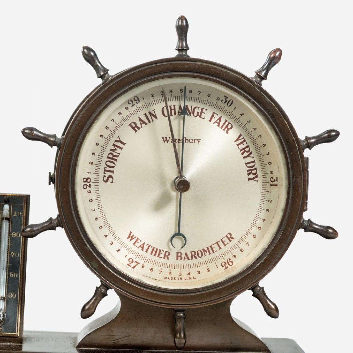 Novelty nautical clock and barometer set