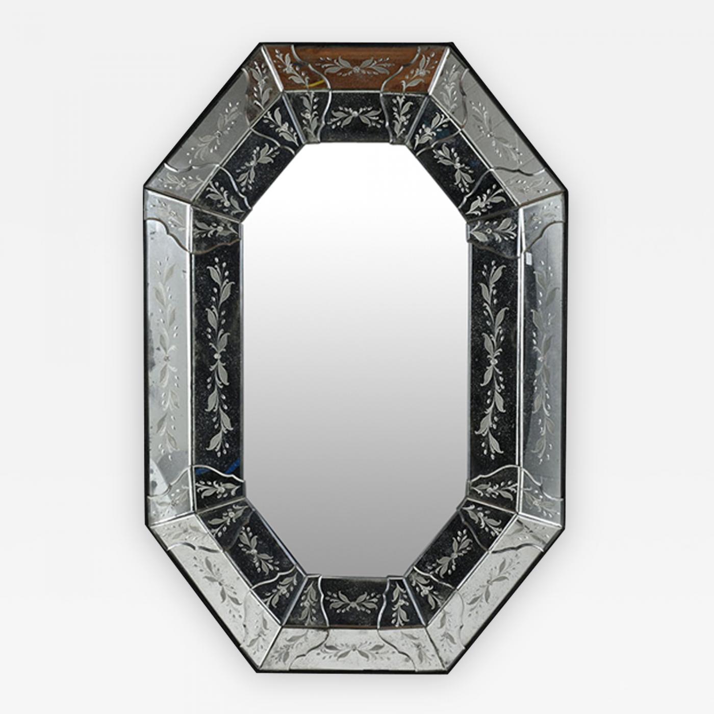 Octagonal Etched Venetian Mirror
