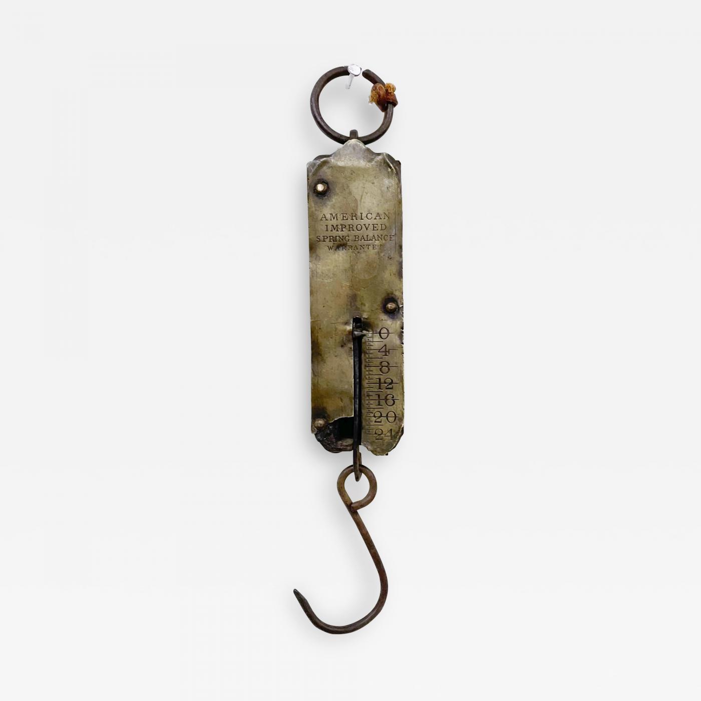 Old Brass Tool American Improved Spring Balance Hanging Scale