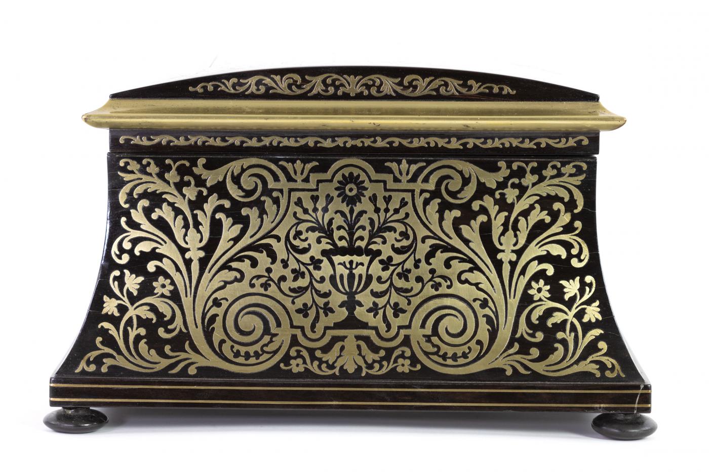 Opulent Ebony & Brass Boulle Marquetry Stationery Box, George IV, 19th ...