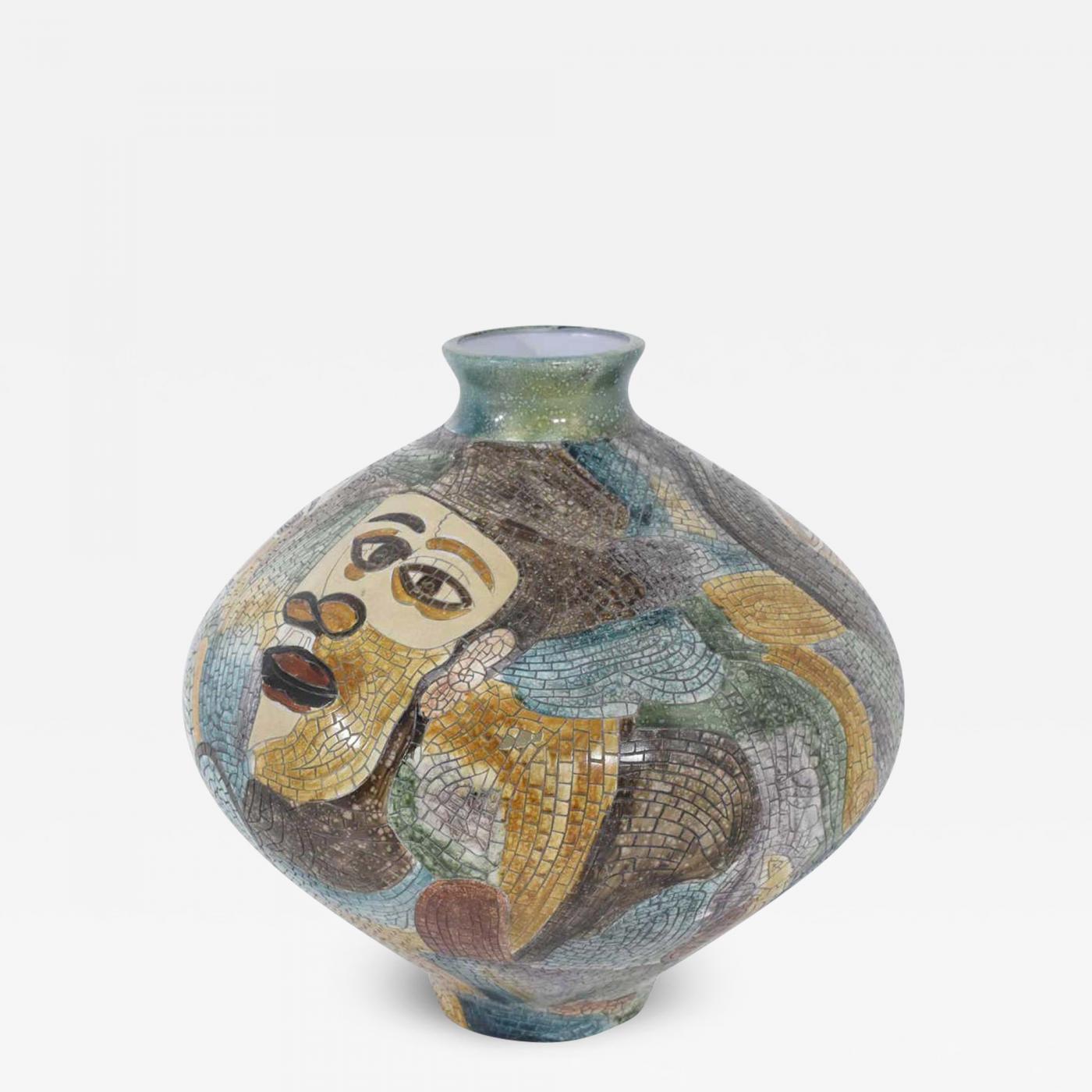 Pablo Picasso - Large Pablo Picasso Mosaic Ceramic Vase