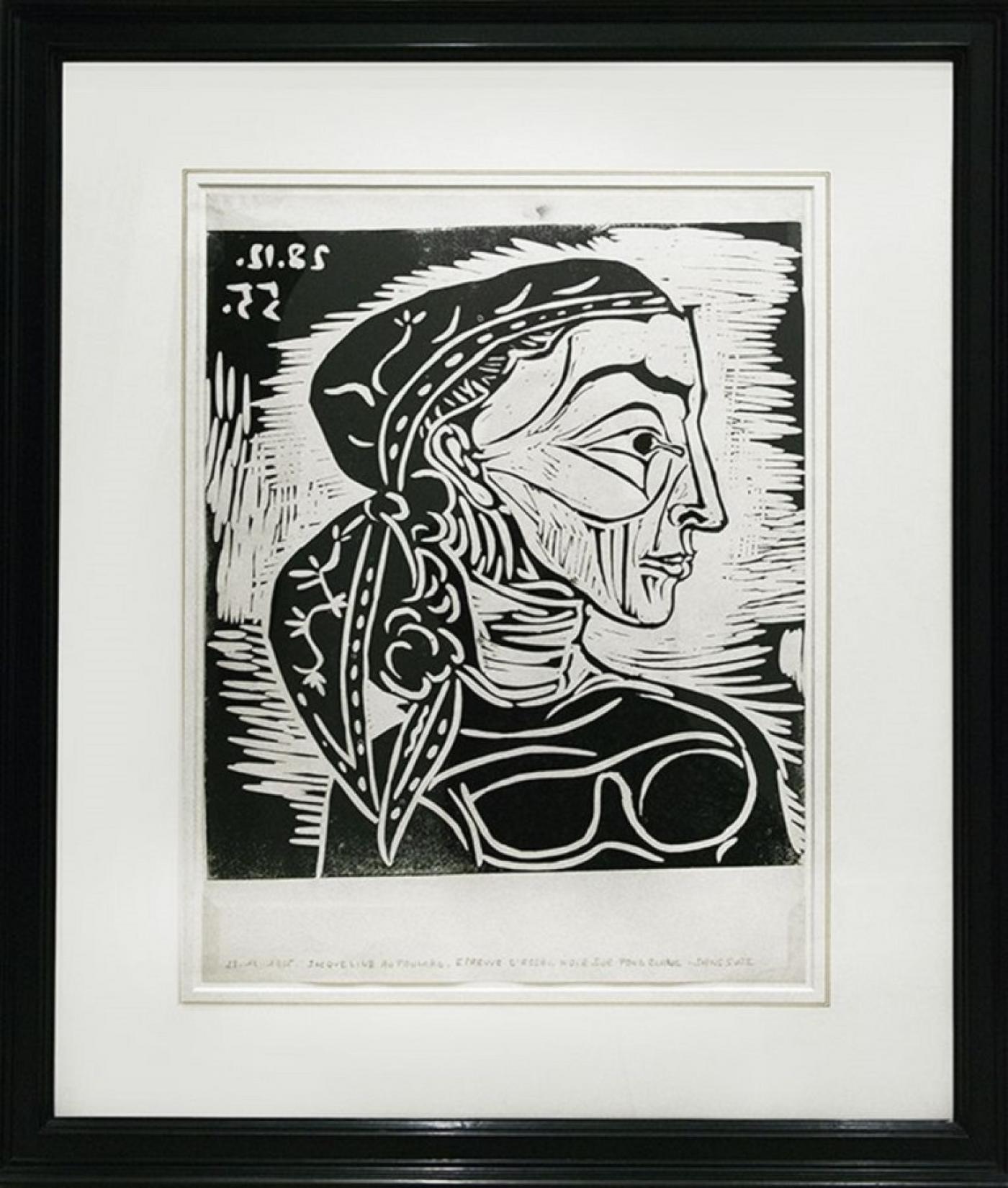 Pablo Picasso - Profil de Jacqueline au Foulard by PABLO PICASSO